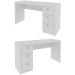 Mesa para Escritório Reversível 136 cm 3 gavetas Branco