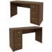 Mesa para Escritório Reversível 136 cm 3 gavetas Nogal