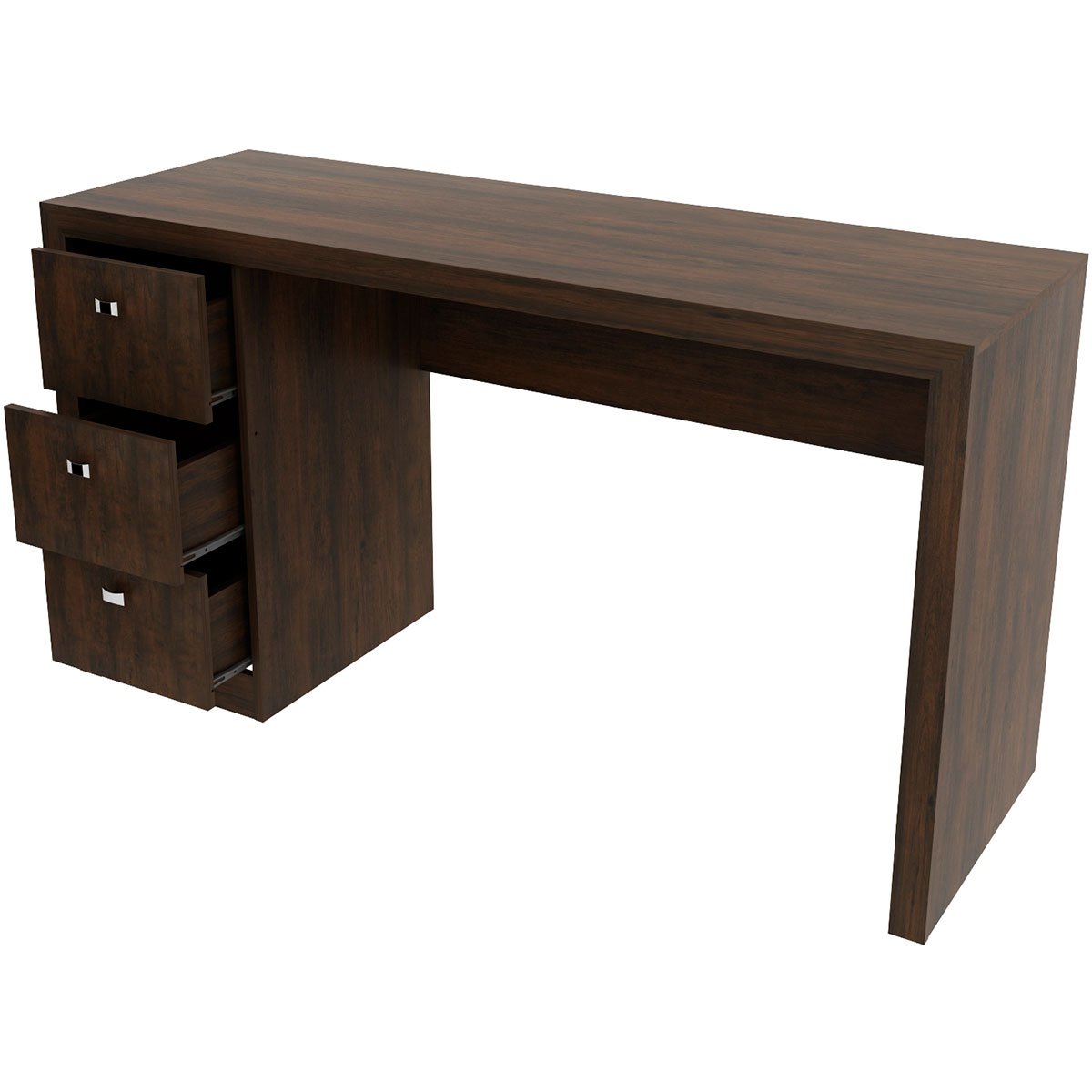 Mesa para Escritório Reversível 136 cm 3 gavetas Rústico