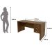 Mesa para Escritório Reversível 155 cm 3 gavetas Nogal