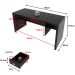 Mesa para Escritório Reversível 155 cm 3 gavetas Preto