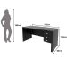 Mesa para Escritório Reversível 155 cm 3 gavetas Preto