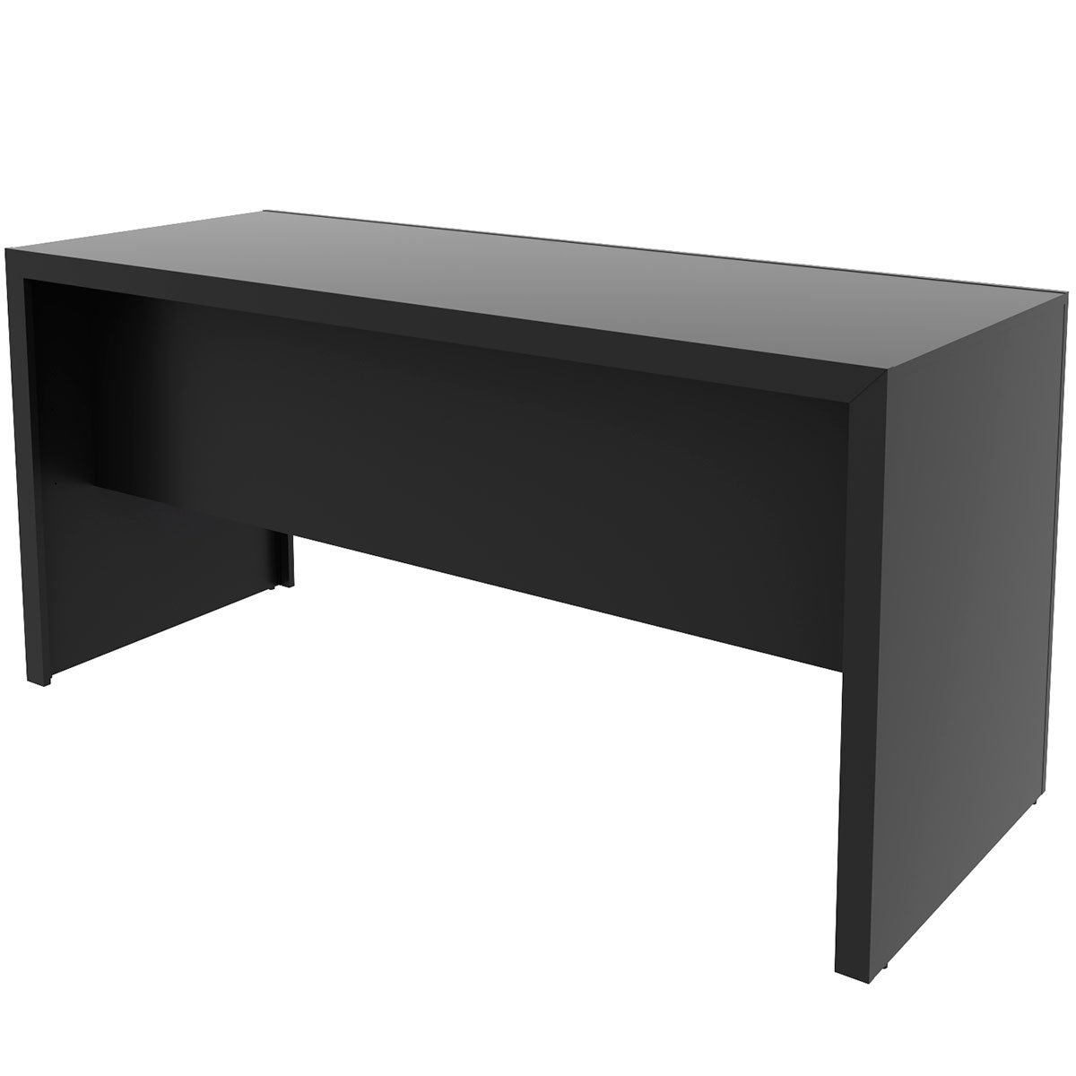 Mesa para Escritório Reversível 155 cm 3 gavetas Preto