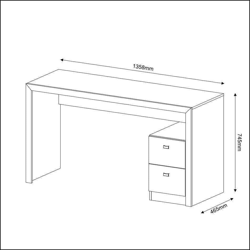 Mesa para Escritório com 2 gavetas Rústico