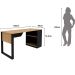 Mesa para Escritório com Armário Lateral 160 cm Amêndoa/Preto