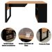 Mesa para Escritório com Armário Lateral 160 cm Amêndoa/Preto