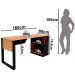 Mesa para Escritório com Armário Lateral 160 cm Amêndoa/Preto