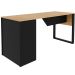 Mesa para Escritório com Armário Lateral 160 cm Amêndoa/Preto