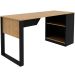 Mesa para Escritório com Armário Lateral 160 cm Amêndoa/Preto