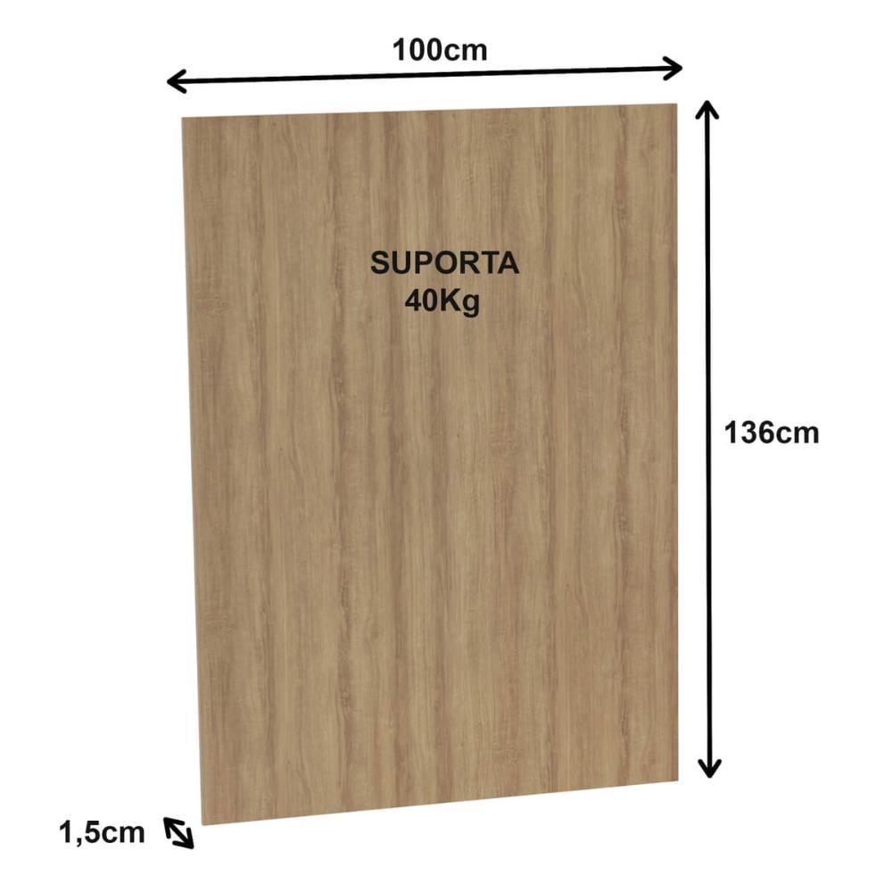 Painel Para Escritório 100x136cm Tv Até 37'' Pa2916 Amêndoa