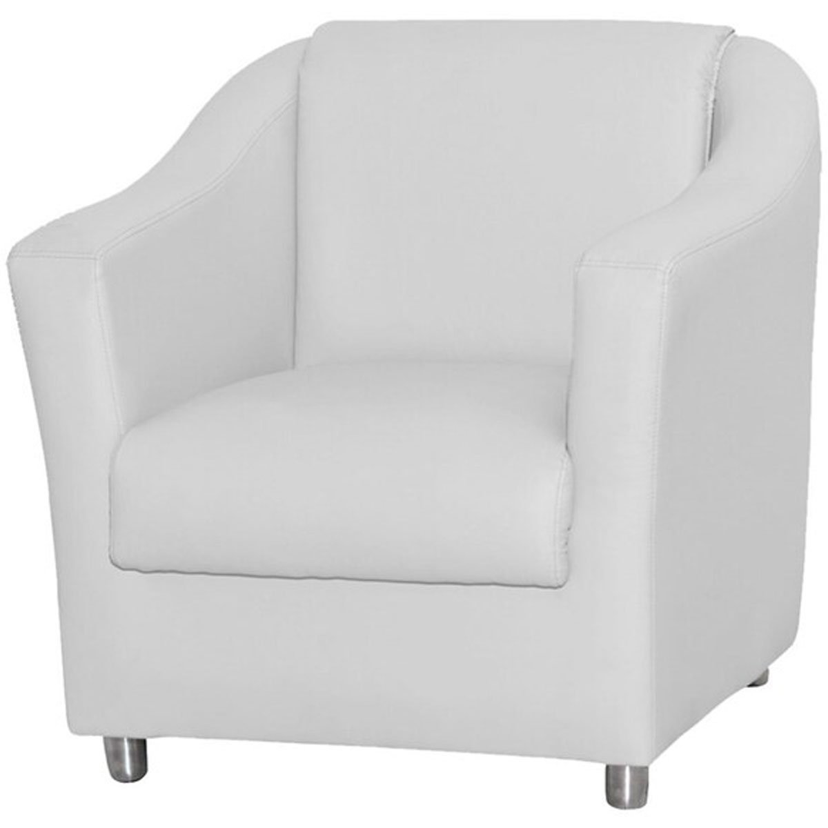 Kit 2 Poltronas para Escritório e Salão de Beleza Luiza Sintético Branco