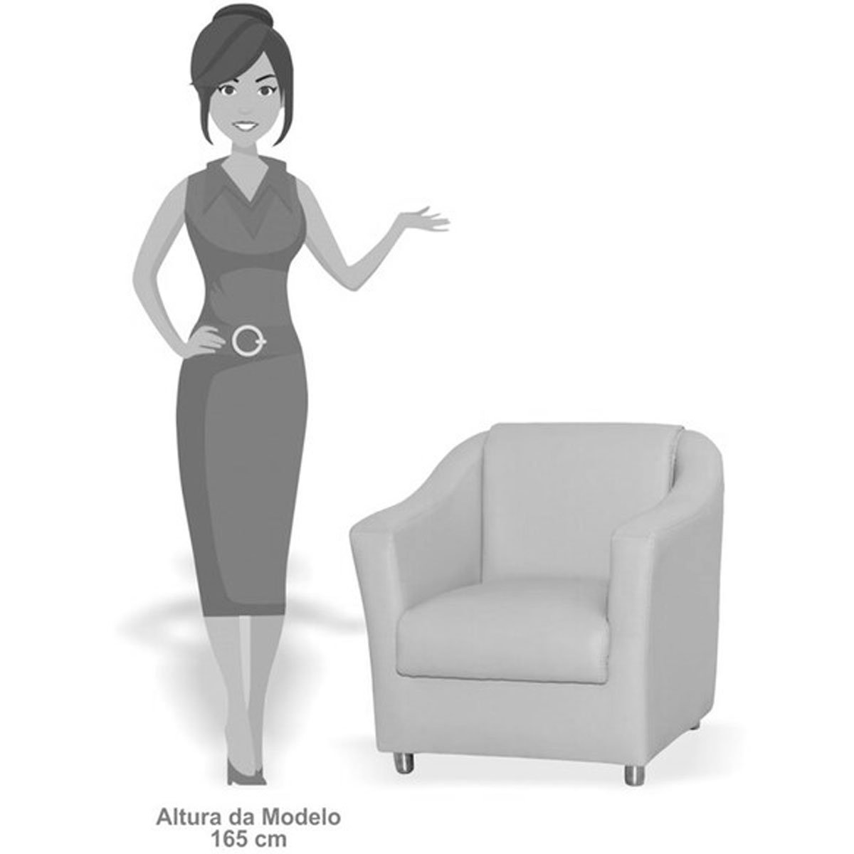 Kit 2 Poltronas para Escritório e Salão de Beleza Luiza Sintético Branco