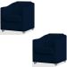 Kit 2 Poltronas para Escritório e Salão de Beleza Luiza Suede Azul Marinho
