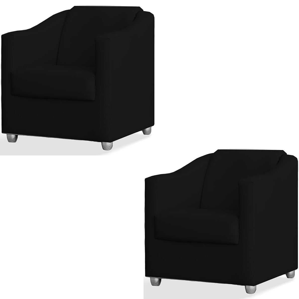 Kit 2 Poltronas para Escritório e Salão de Beleza Luiza Suede Preto