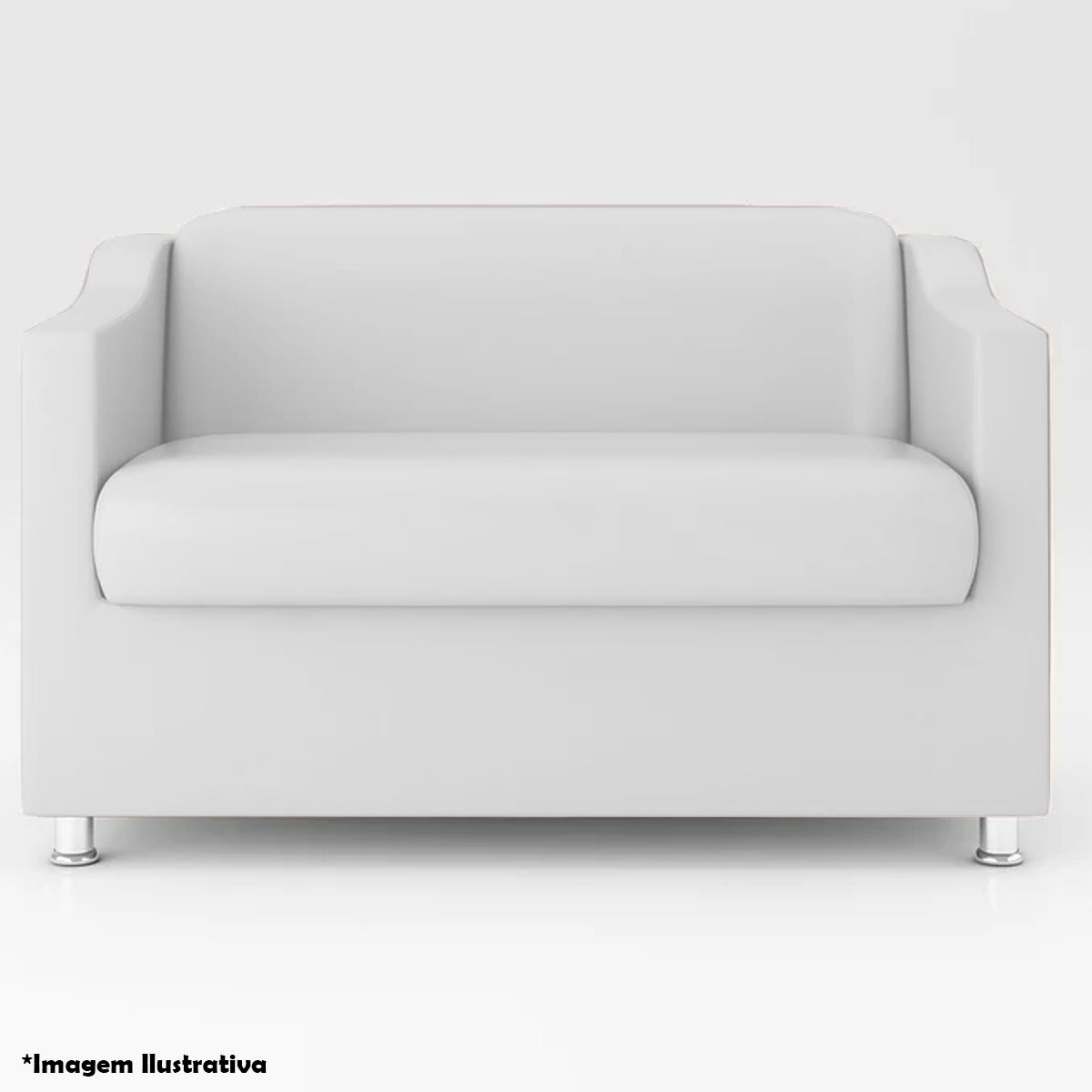 Namoradeira para Sala 2 Lugares Luiza Sintético Branco