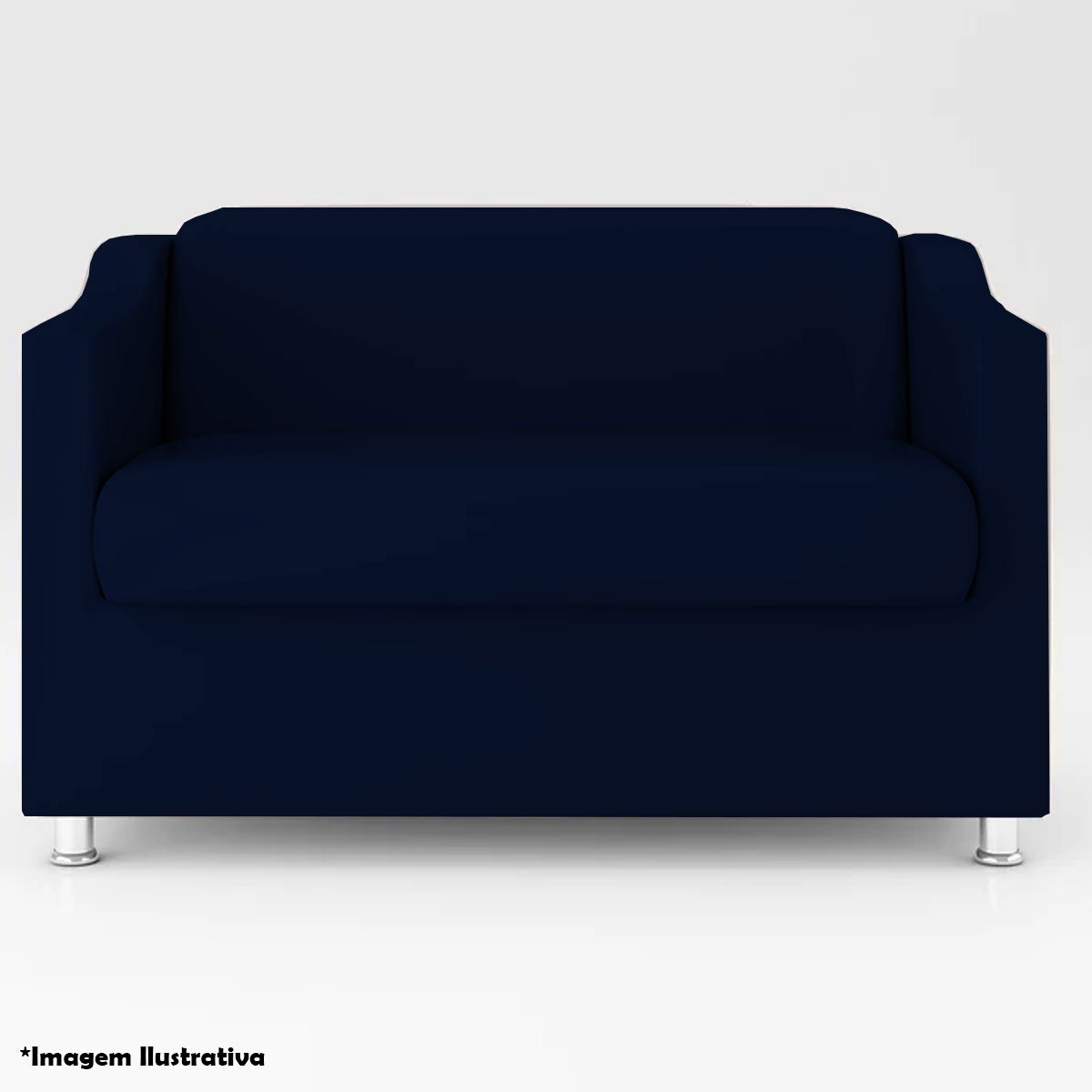 Namoradeira para Sala 2 Lugares Luiza Suede Azul Marinho