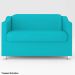 Namoradeira para Sala 2 Lugares Luiza Suede Azul Turquesa