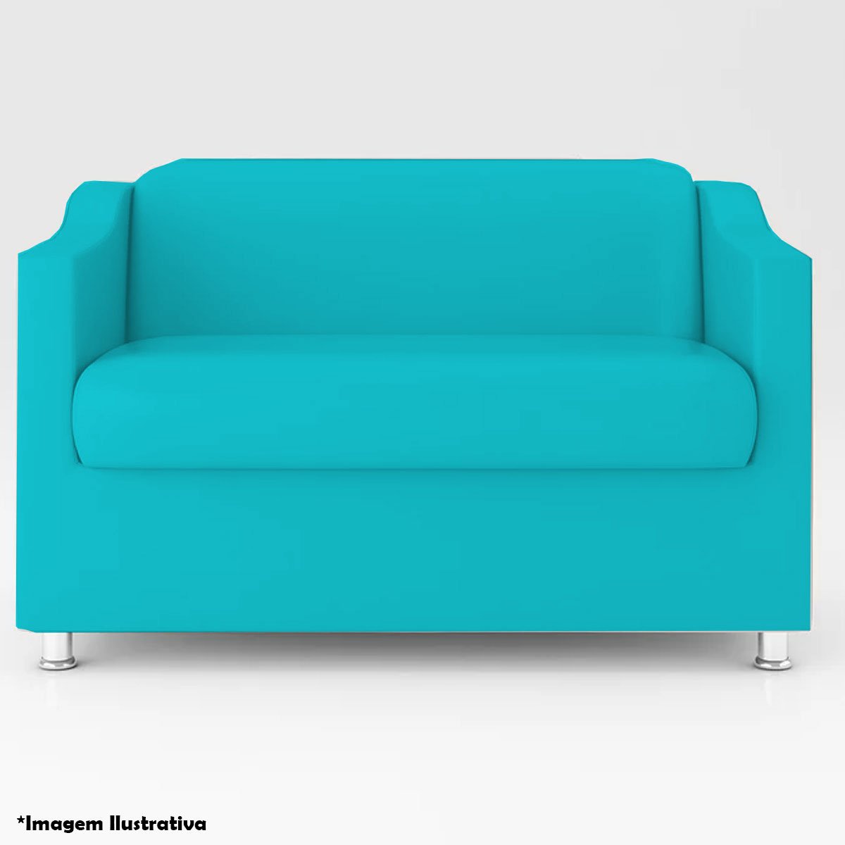 Namoradeira para Sala 2 Lugares Luiza Suede Azul Turquesa