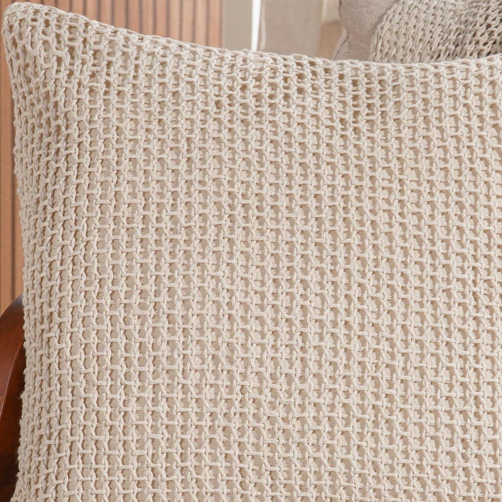 Capa de Almofada Atacama New Decotiva 45x45cm Amendoa