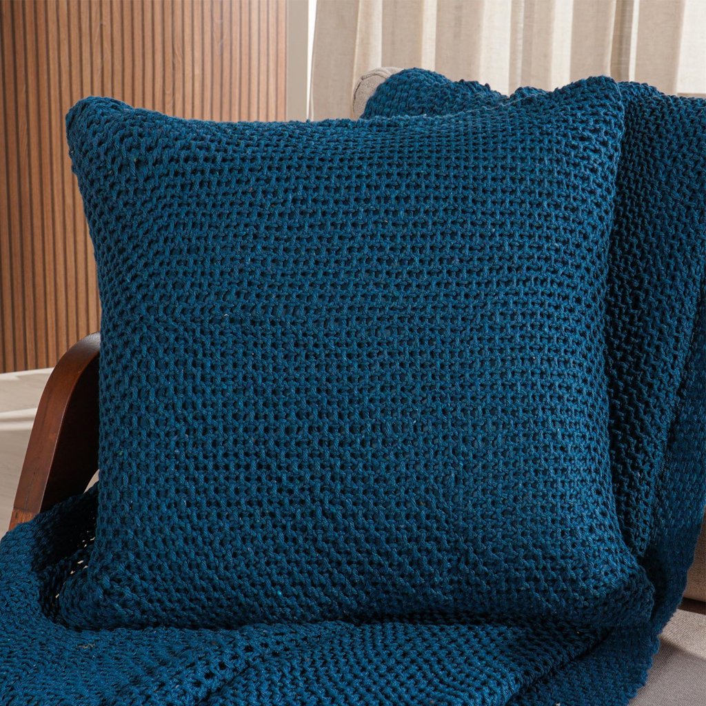 Capa de Almofada Atacama New Decotiva 45x45cm Azul Cobalt