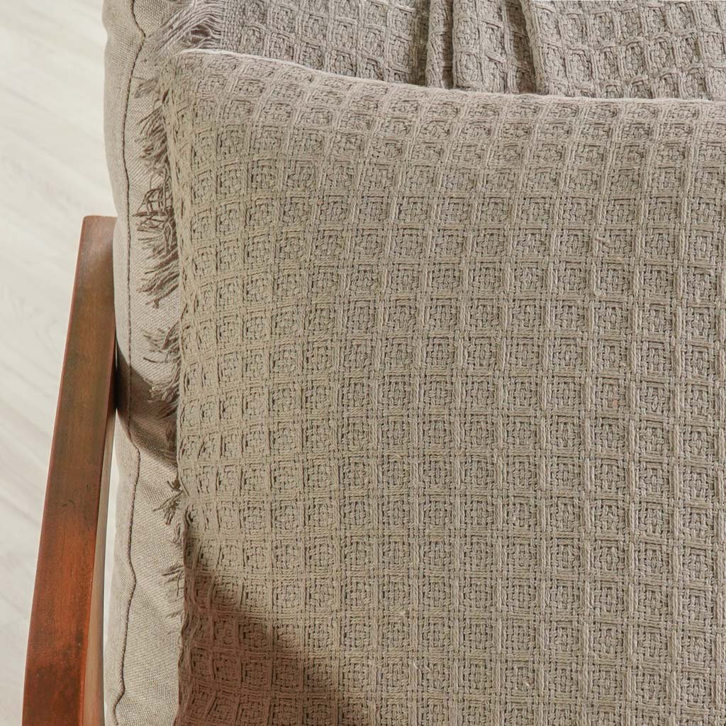Capa de Almofada Decorativa Waffle 100% Algodão 45x45cm Cashmere