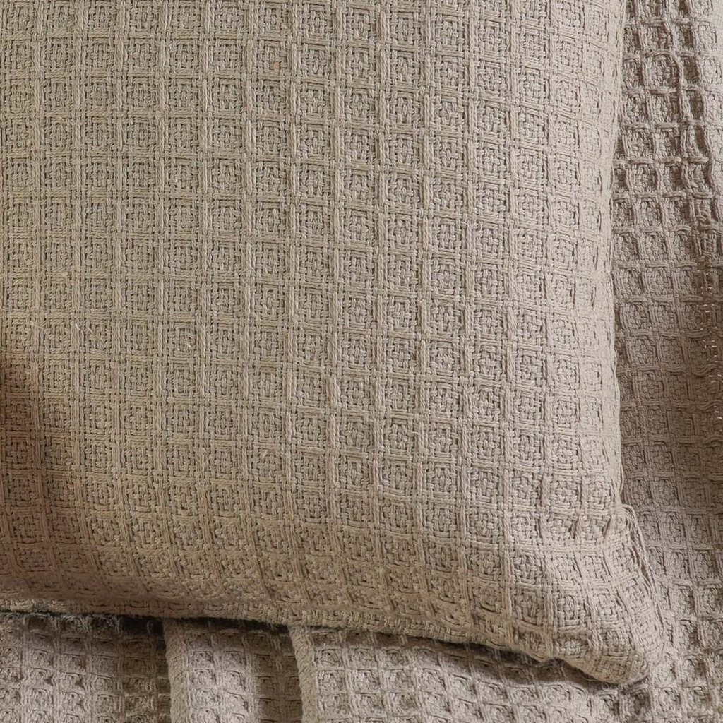 Capa de Almofada Decorativa Waffle 100% Algodão 45x45cm Cashmere