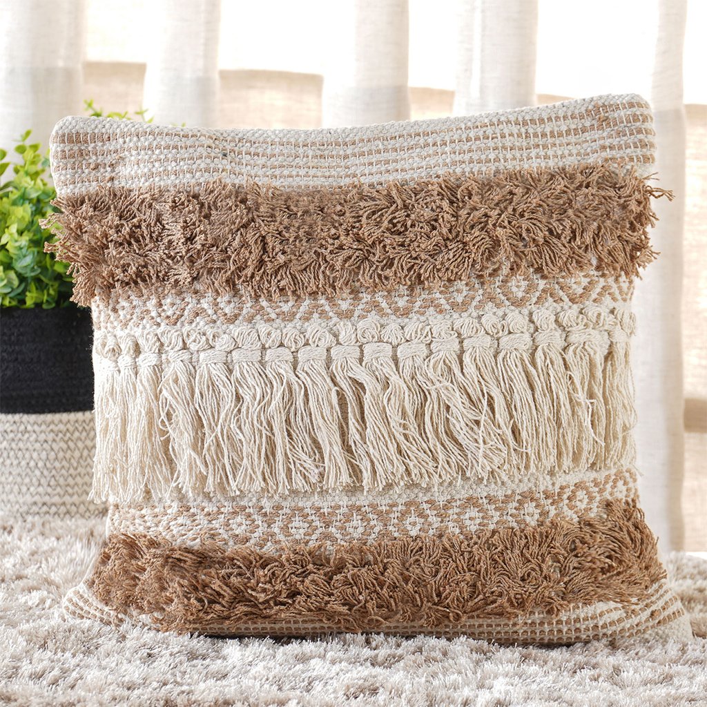 Capa de Almofada Native Decorativa Macramê 45x45cm Tamberma