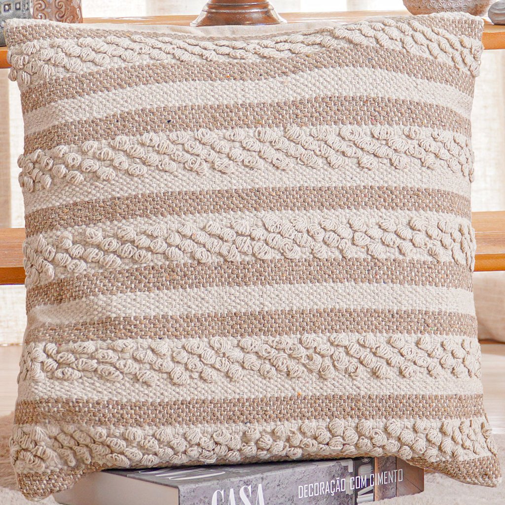 Capa de Almofada Native New Decorativa Macramê 45x45cm Cairo