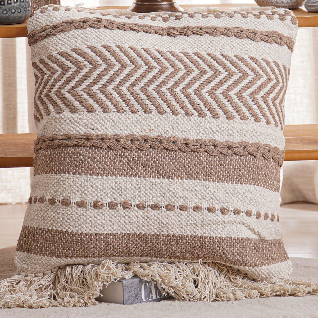 Capa de Almofada Native New Decorativa Macramê 45x45cm Dakar