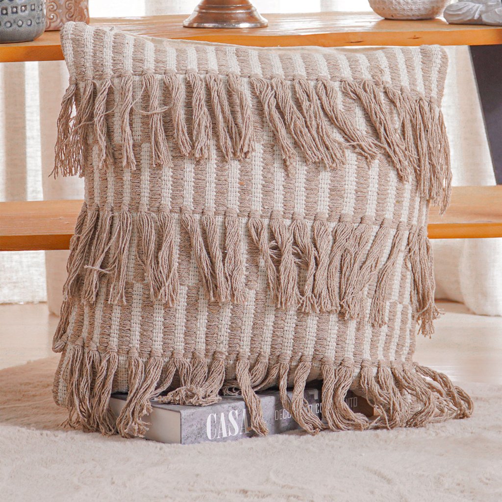 Capa de Almofada Native New Decorativa Macramê 45x45cm Gaborone