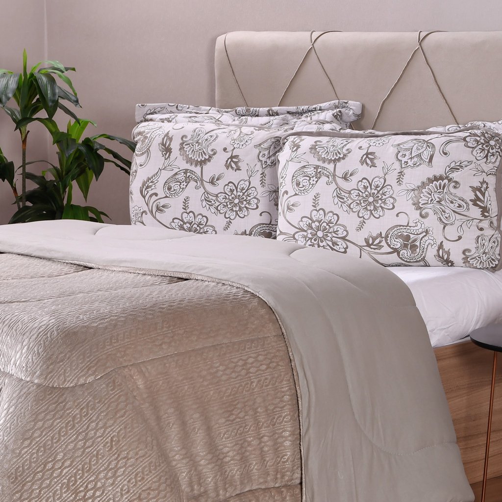 Coberdrom Duetto Plush Casal Malha 100% Algodão 200x220cm Funghi