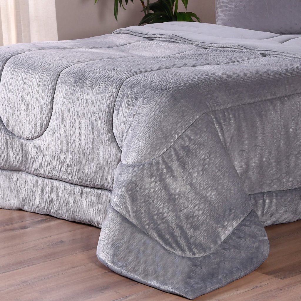Coberdrom Duetto Plush Queen Malha 100% Algodão 220x240cm Zinco