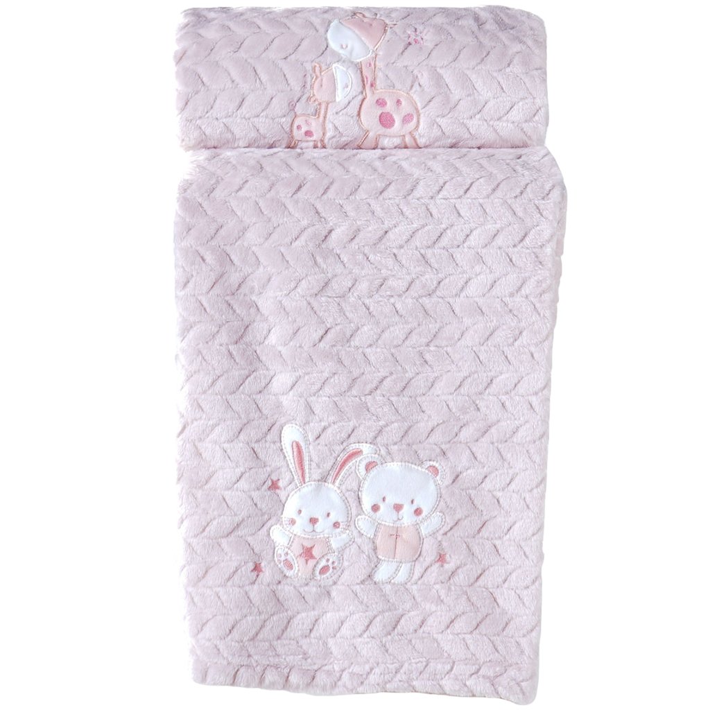 Cobertor Bebê Fluffy 110x90 com Aplique Bordado Malve
