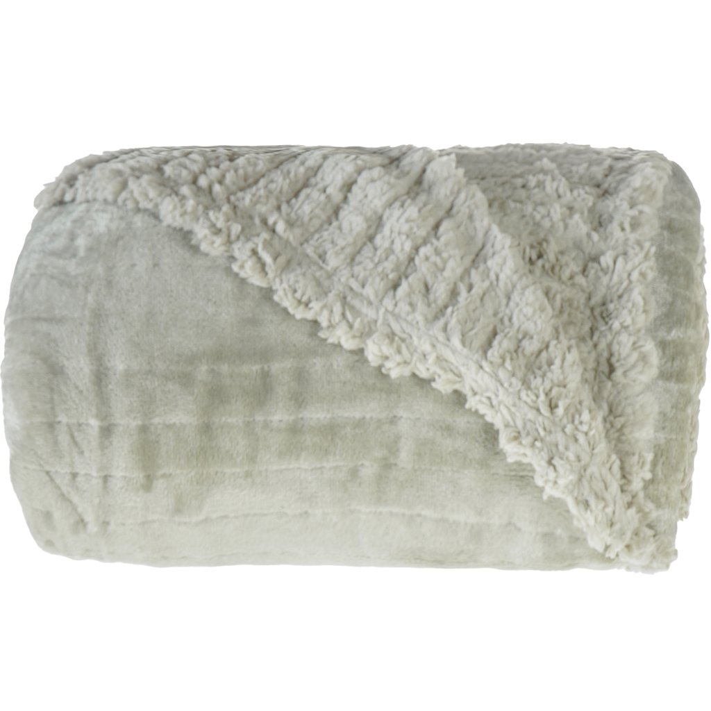 Cobertor Casal Sherpa Toque Pele de Carneiro Dupla Face 180x220cm Olive