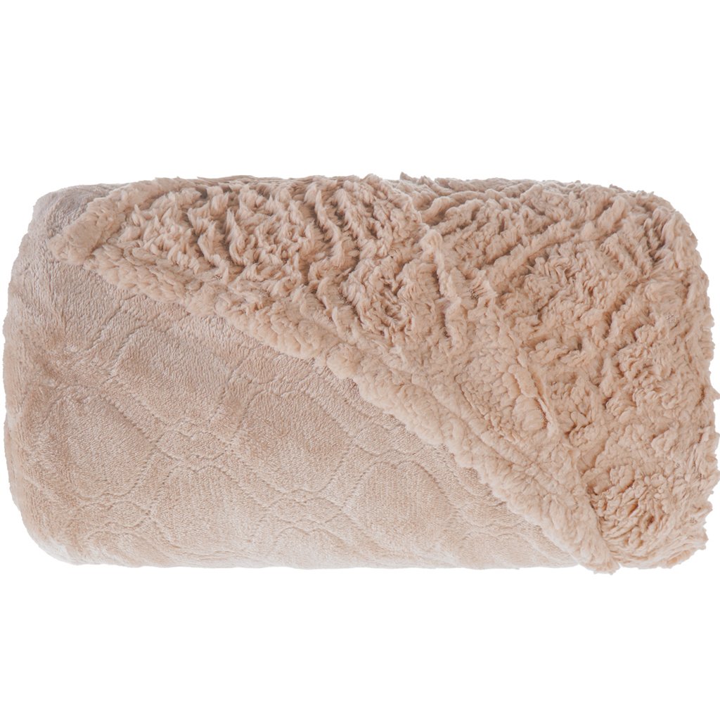 Cobertor King Sherpa Toque Pele de Carneiro Dupla Face 240x260cm Caramelo