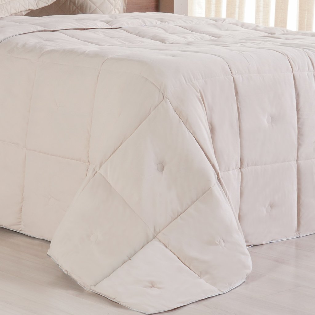 Edredom Casal Toque de Plumas 260 Fios New 180x220cm Amendoa