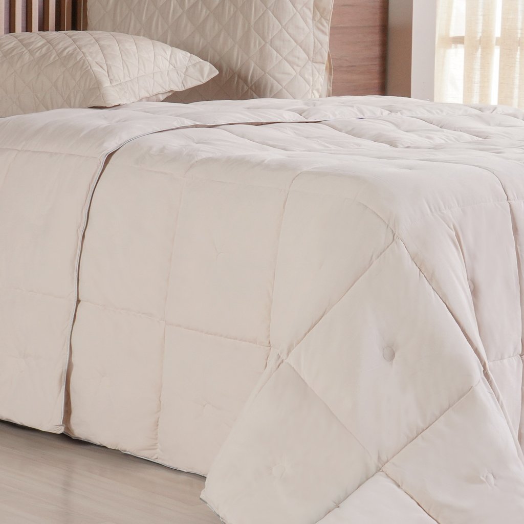 Edredom King Toque de Plumas 260 Fios New 240x260cm Amendoa