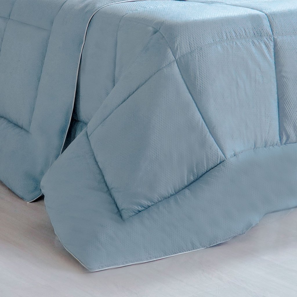 Edredom Prime Casal 3D Embossed 180x220cm Bruma Azul