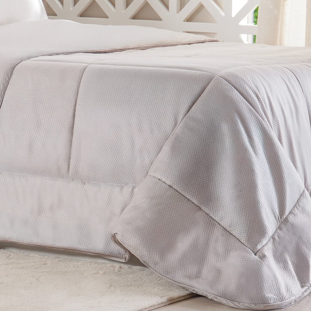 Edredom Prime Casal 3D Embossed 180x220cm Cinza Elefante