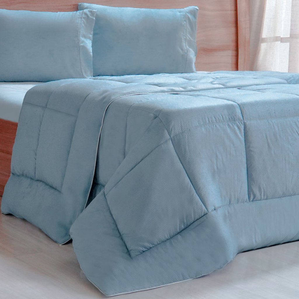 Edredom Prime King 3D Embossed 240x260cm Bruma Azul