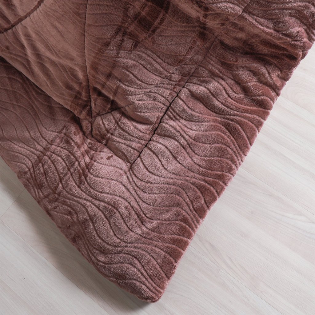 Edredom Queen Plush Sense New Dupla Face Toque Flannel 230X250cm Cognac
