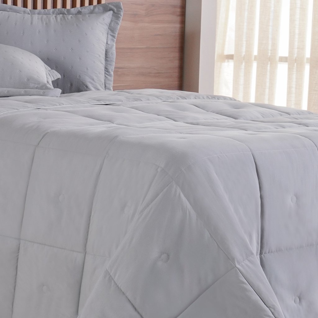 Edredom Queen Toque de Plumas 260 Fios New 220x240cm Platina