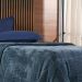 Edredom Solteiro Plush Sense Dupla Face 100% Poliéster 160x220cm Azul Cobalt