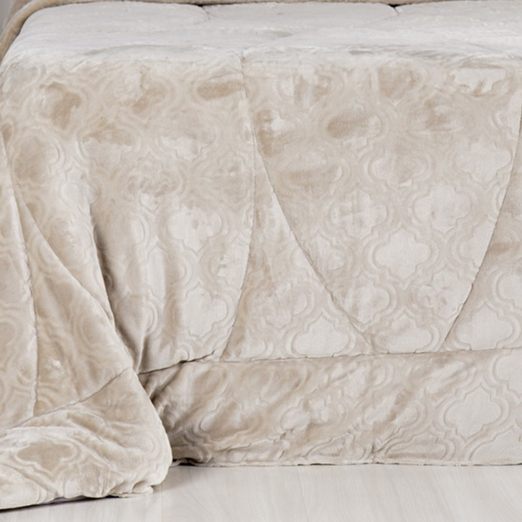 Edredom Solteiro Plush Sense New Dupla Face Toque Flannel 160x220cm Mocha