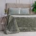 Edredom Solteiro Plush Sense New Dupla Face Toque Flannel 160x220cm Oliva Escuro