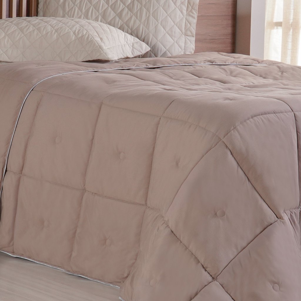 Edredom Super King Toque de Plumas 260 Fios New 260x280cm Cogumelo