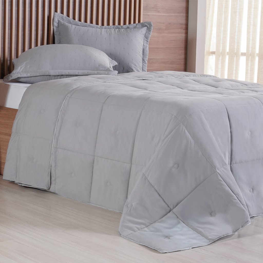 Edredom Super King Toque de Plumas 260 Fios New 260x280cm Platina