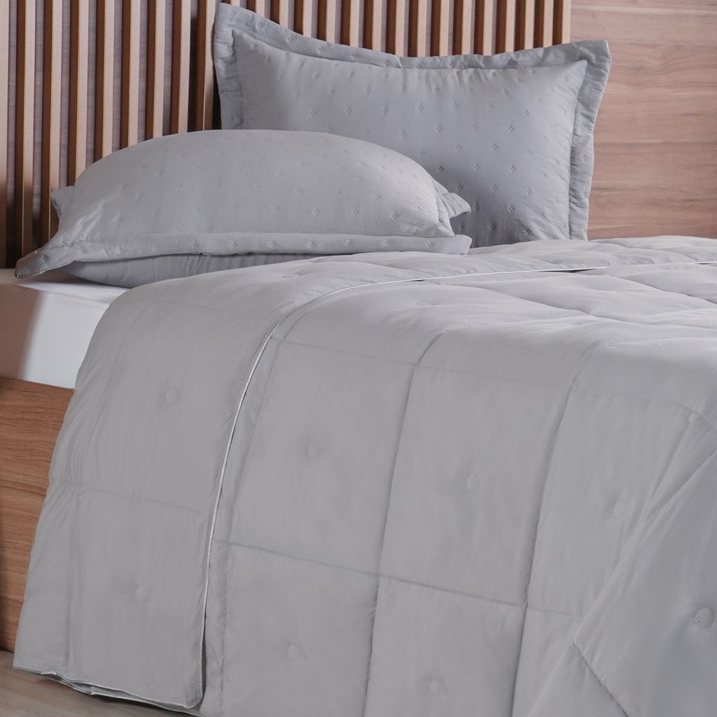 Edredom Super King Toque de Plumas 260 Fios New 260x280cm Platina