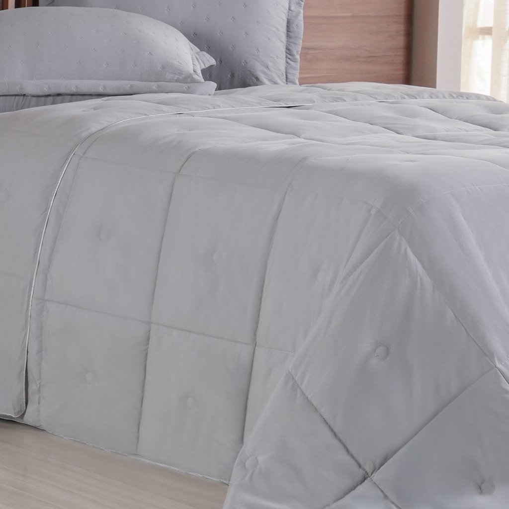 Edredom Super King Toque de Plumas 260 Fios New 260x280cm Platina