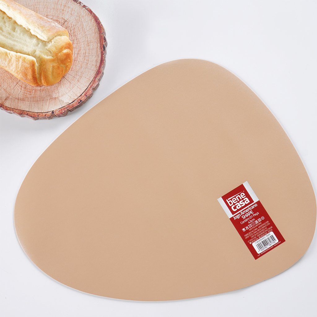 Jogo 4 Americano Shape PU 43cm Taupe